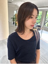 エーライン美容室(A-line) 顔まわりレイヤー×くびれミディアム大人かわいいヘアスタイル