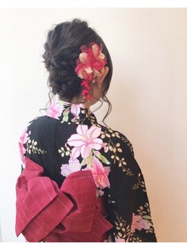 ピーディーフィノ 大通(PD fino) 浴衣編み込みヘアアレンジ