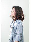 大人かわいい無造作ニュアンスボブセミディ