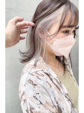 エミス バイ メルト 吉祥寺(emis by melt) 【堀惠洋平】ホワイトベージュインナーカラーイヤリングカラー