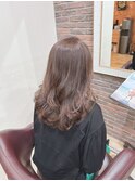 五反田美容室★白髪ぼかしオシャレ染め、透明感ベージュロング