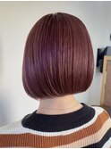 くびれショートボブミルクティーベージュ前下がりボブ30代40代