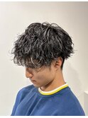 波巻きパーマ×ホワイトメッシュ