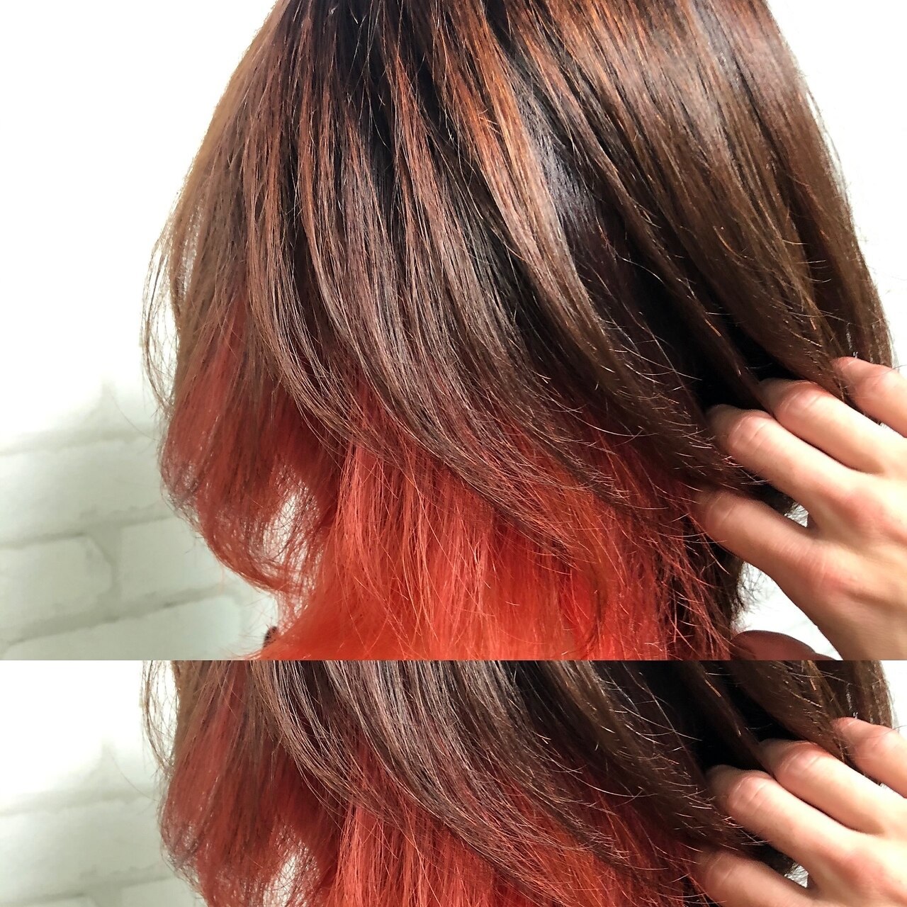 ラックスビーギャラリー なんば駅前店(LUXBE GALLERY) *津村*style by LUXBE*インナーカラー☆マンゴオレンジ