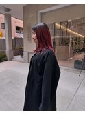 グラデーションカラー暖色レッドカラーミディ
