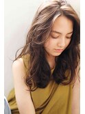 ロングシアーカラーベージュ透明感セミディ