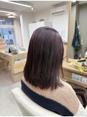 肩下ミディアム白髪ぼかしラベンダーブラウン