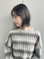 ウィクシーミミ 栄矢場町店(wixy mimi)&nbsp;切りっぱなしボブグレージュぱっつん前髪暗髪