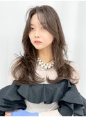 ロングくびれヘア美髪韓国ヘア顔周りレイヤー_F20022
