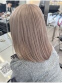 渋谷ブリーチカラータッセルボブ顔周りレイヤー切りっぱなしボブ