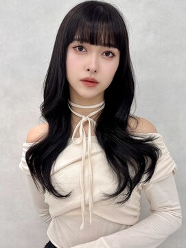 エジョン 三鷹店(Aejon) 顔まわりレイヤーカット姫カットレイヤーアプリコットオレンジ