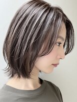 ルーファス 恵比寿 渋谷(Ruufus)&nbsp;【30代40代】透明感ショートボブ／グレージュ／前髪なし