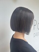 ヘアーメイクパウダー 天王寺寺田町店(Hair make powder) シースルーボブブルーブラックミニボブ小顔◎20代30代40代