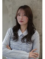 ピズムハク(PISM hak)&nbsp;マロンブラウン/シースルーバング/韓国風レイヤーカット