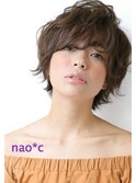 【奈良/富雄nao*c】長めバンク☆大人かわいいラフショートヘア