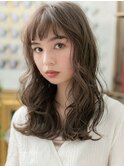 ■外国人風透け感グレージュオン眉ロング109★戸頭20代30代40代
