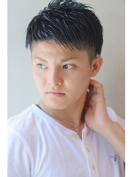 メンズサロン エクシア キレイめ２ブロックショート×アースカラー×30代/40代