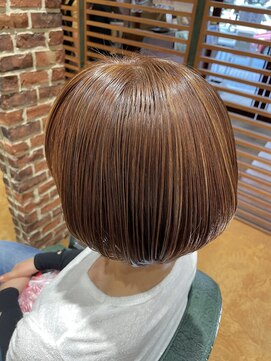 チップタップ 町田店(tip top) 白髪ぼかしハイライト　オレンジ × ブラウン