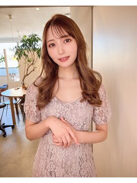 エル(elle) ★小顔大人可愛いモテ髪薄めバングデジタルパーマロングレイヤー