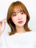 韓国風ヘアスタイルシースルーバングイルチャベンショートボブ