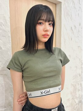 エレノア 渋谷公園通り店(Eleanor) 透明感 グレージュブラウンカラー 切りっぱなしボブ