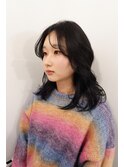 黒髪韓国風ニュアンスレイヤーミディアム