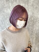 タイドヘアー 高槻店(TIDE HAIR)&nbsp;切りっぱなしボブ×ラベンダーカラー