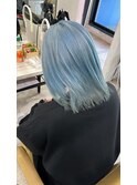 ブルーシルバーペールブルー美髪ケアブリーチイメチェン所沢