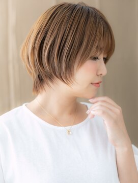 カバーヘア ブリス 戸田公園西口店(COVER HAIR bliss) カーキベージュ似合わせカット丸みショート315X戸田公園20代30代