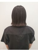 暗髪/ハイライト/ボブ/アッシュグレー