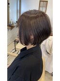 ショートボブ×丸みショート×アッシュベージュ×髪質改善