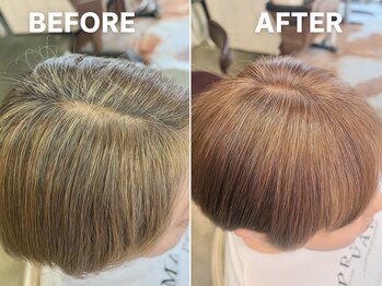 ミルシー(millci)の写真/エリア初！小麦粉カラーで明るくしっかり染めながら髪質改善も叶う次世代白髪ぼかし