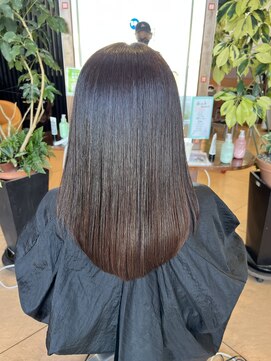 ビーポッシュ ジャスパー店(Be Posh) 新生活応援◎ブリーチなし透明感カラー×髪質改善ストレート