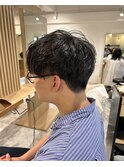 フェザーパーママッシュフェードカットツイストパーマ