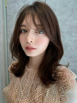 ロンド リリー 銀座(Lond Lily) グレージュブラウン/ミディアムレイヤー/韓国巻き/顔周りカット