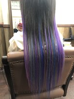 ディー エメ(D-aimer-)&nbsp;パープル・ブルー・シルバーのミックス編込みエクステ