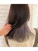 可愛いインナーカラーグレー＊くるりんぱ成人式にぴったり