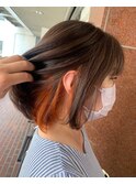 インナーカラー×ナチュラルボブ×大人ショート