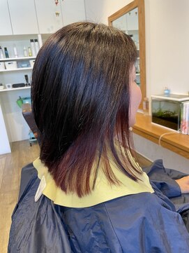 小さな美容室 ハナ(hana) ヘナ染からのインナーカラーでオシャレに変身！！