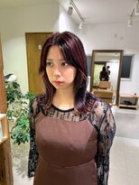 バッタ(Batta)&nbsp;[KENTA]23秋冬　ワインレッドカラー×大人のミディアムボブ