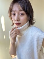 ミラバイグリーン(Mira by green)&nbsp;黒髪 グレーベージュ レイヤーロング前髪パーマ 外はねミディ#