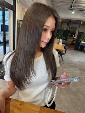 ナンバー(number+) 20代30代大人可愛い髪質改善カラーアッシュグレージュ