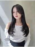 □ 韓国大宮顔周りレイヤーカットハッシュカットワンホンヘア