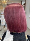 ダブルカラーピンクベージュベージュカラーケアブリーチレイヤー