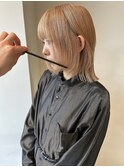 ハイトーン ベージュ ウルフ レイヤー