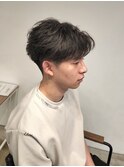 刈り上げショートセンターパートフェザーパーマ