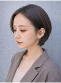 切りっぱなしボブストレート艶髪ナチュラルボブトレンドワンレン