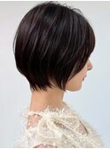 茗荷谷ショートカット白髪ぼかし白髪染めハイライト髪質改善ボブ