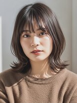 ラ パーチェ(La Pace)&nbsp;シアカラー外ハネふんわりボブシースルーバングツヤ切りっぱなし
