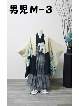 きものサロン すずめ屋 レンタル番号　男児M-3　(クリーム兜)七五三ネット予約対象外